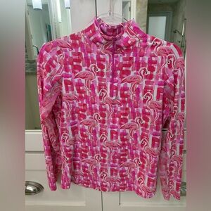 IBKUL Pink Abstract Pattern Top